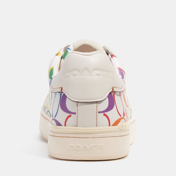 🌈 Coach Clip Low Top Sneaker In Rainbow Signature Canvas - Picture 4 of 16
